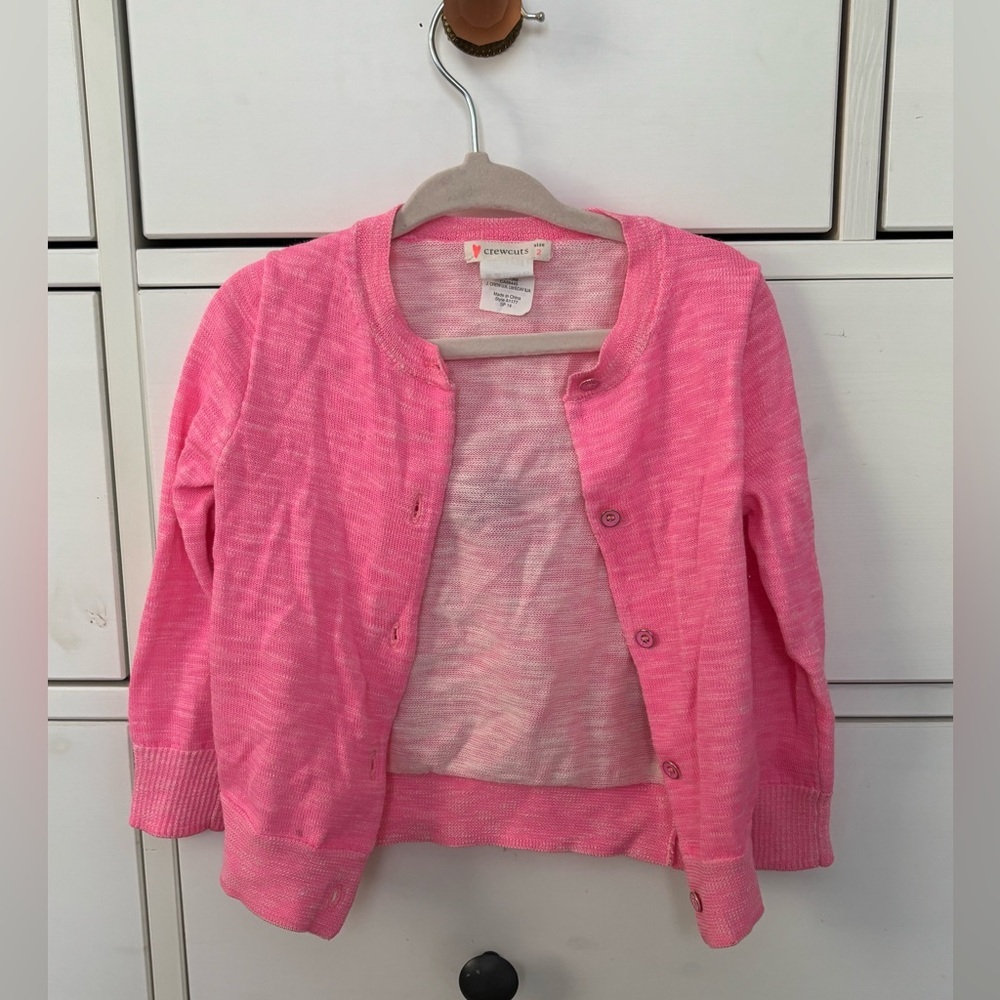 Crewcuts J.Crew Neon Pink 2T Cardigan